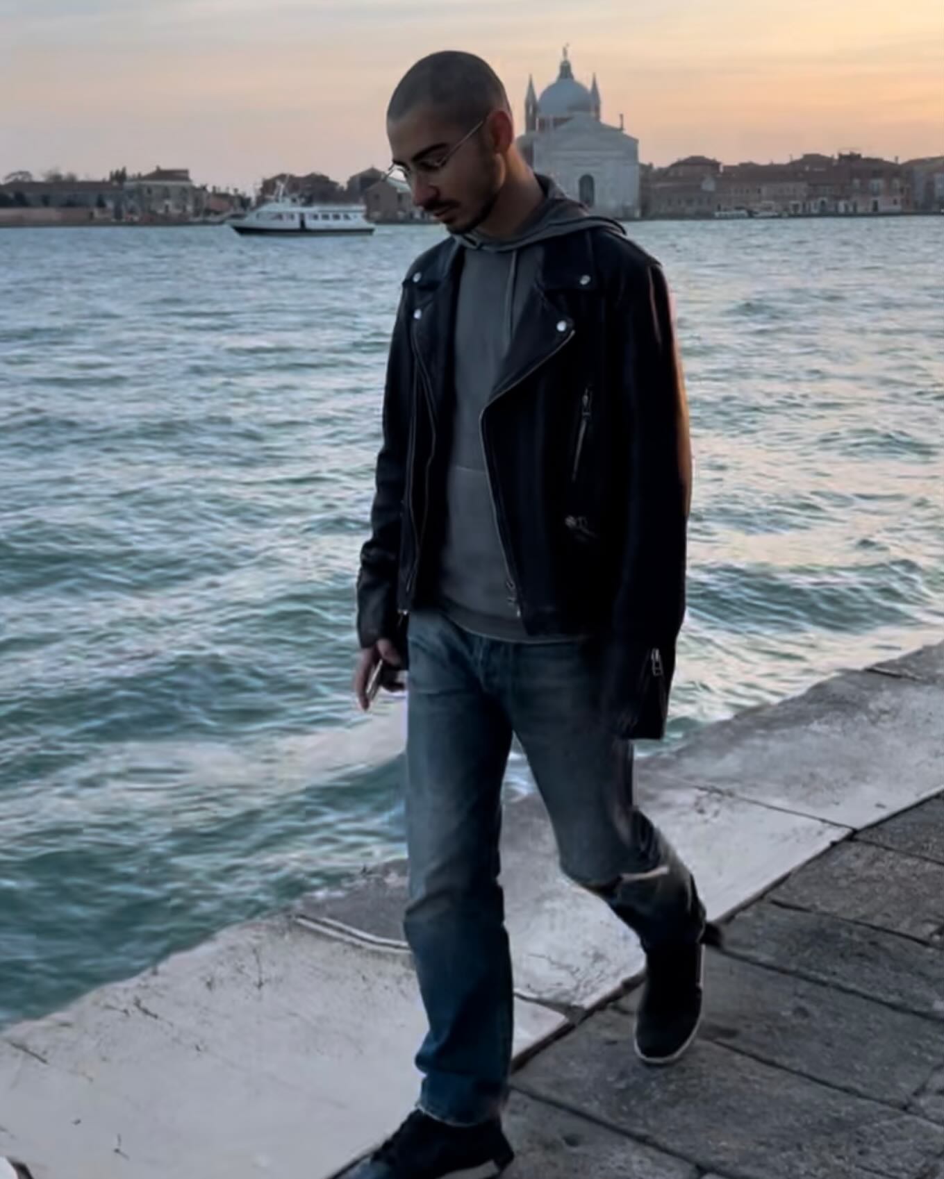 Walking by the water in Venice